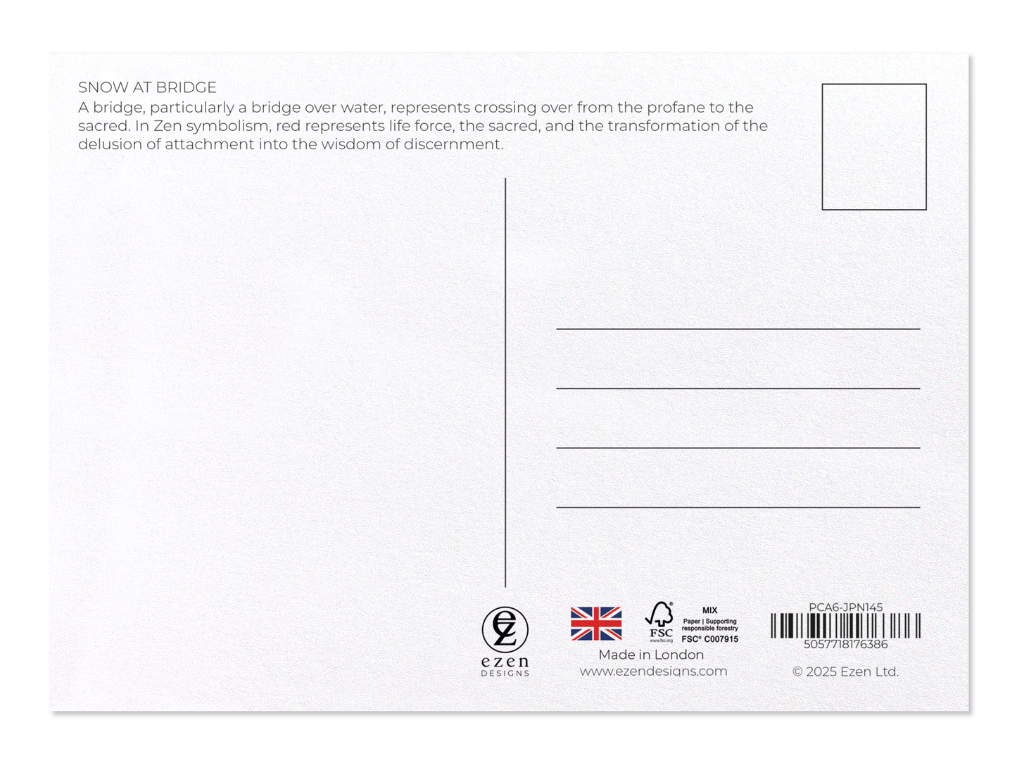 Ezen - Snow at bridge - Postcard - Back