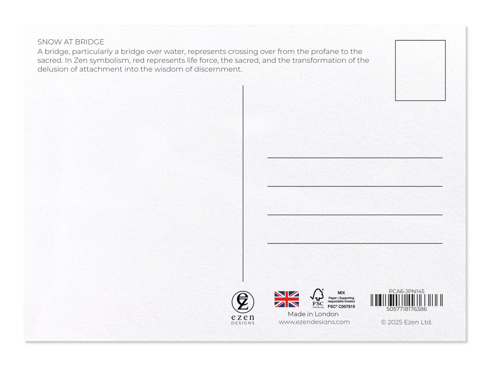 Ezen - Snow at bridge - Postcard - Back