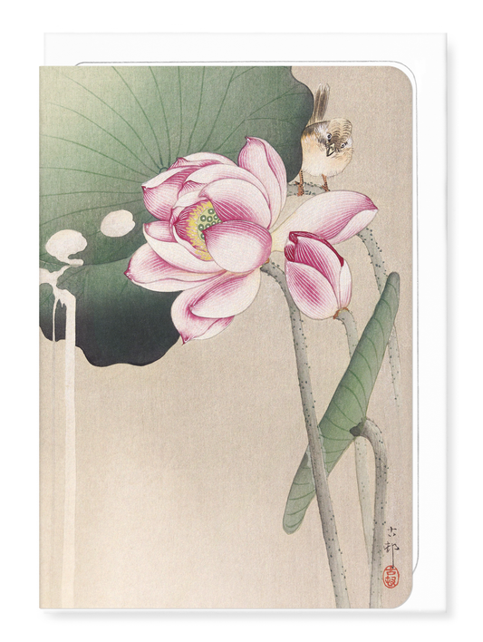 Ezen - Songbird and lotus - Greeting Card - Front