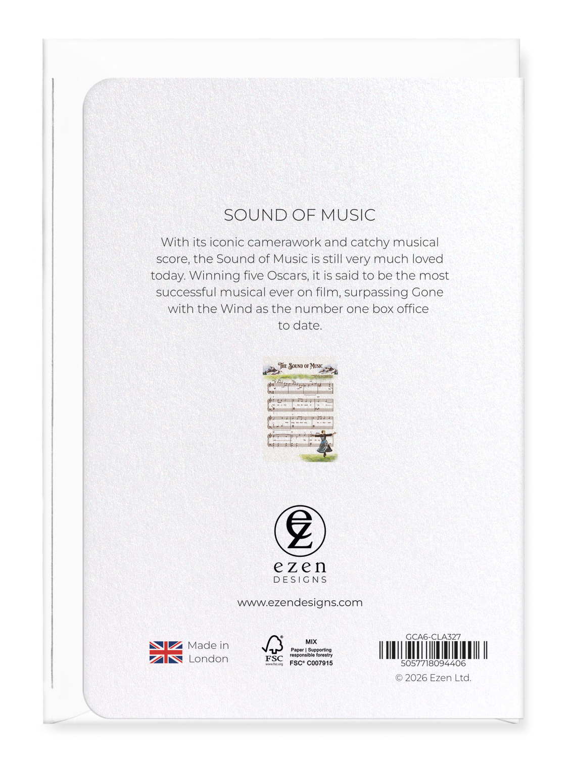 Ezen - Sound of music - Greeting Card - Back