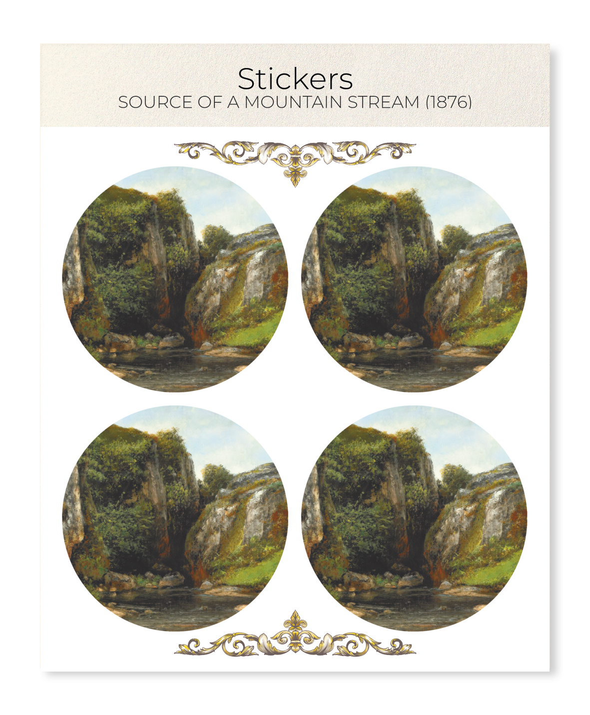 Ezen - Source of a Mountain Stream (1876) - Sticker Set