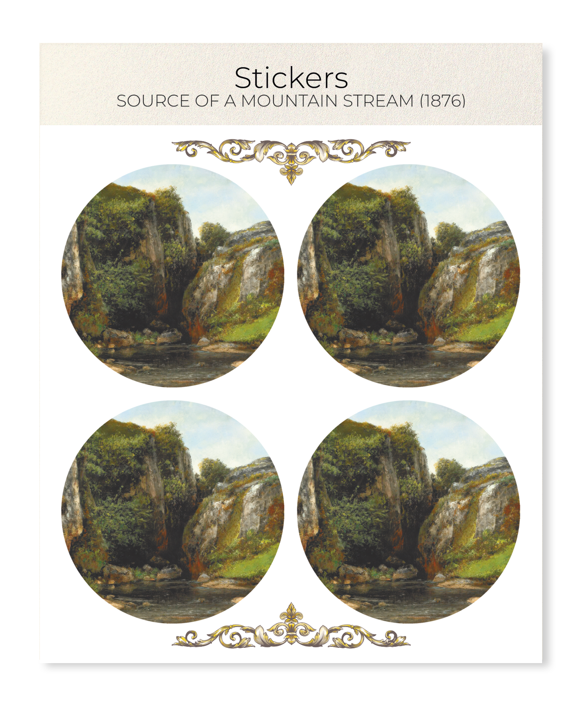 Ezen - Source of a Mountain Stream (1876) - Sticker Set