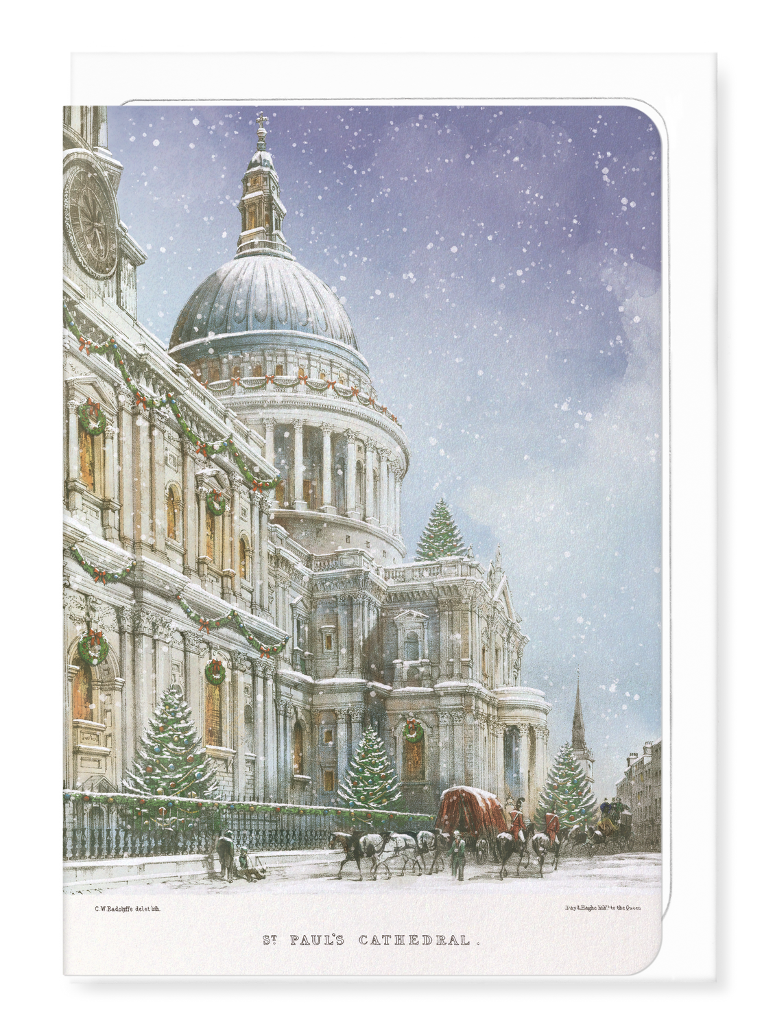 Ezen - South West View of St Paul’s (1842) - Christmas - Greeting Card - Front