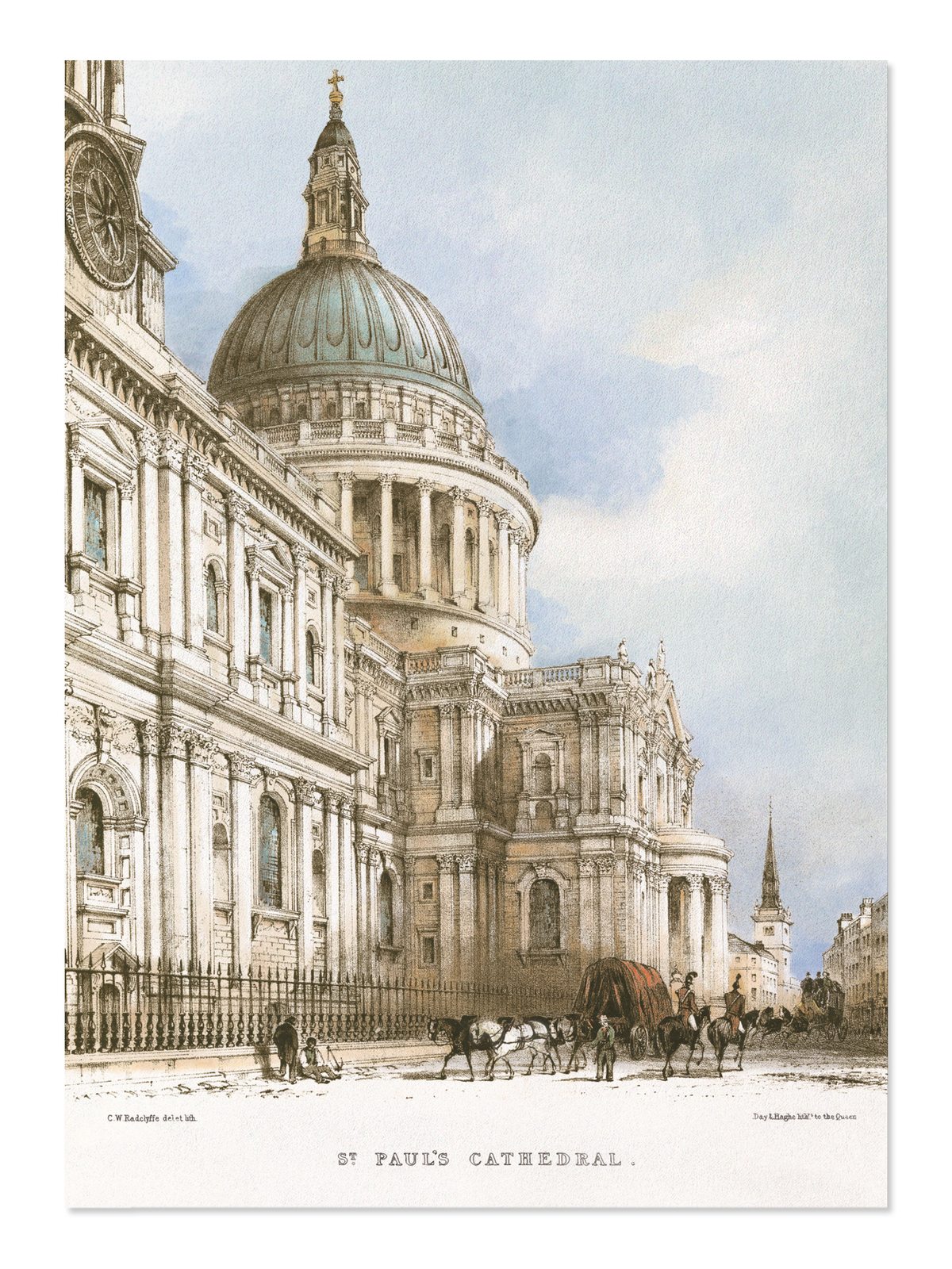 Ezen - South West View of St Paul’s (1842) - Day - Postcard - Front