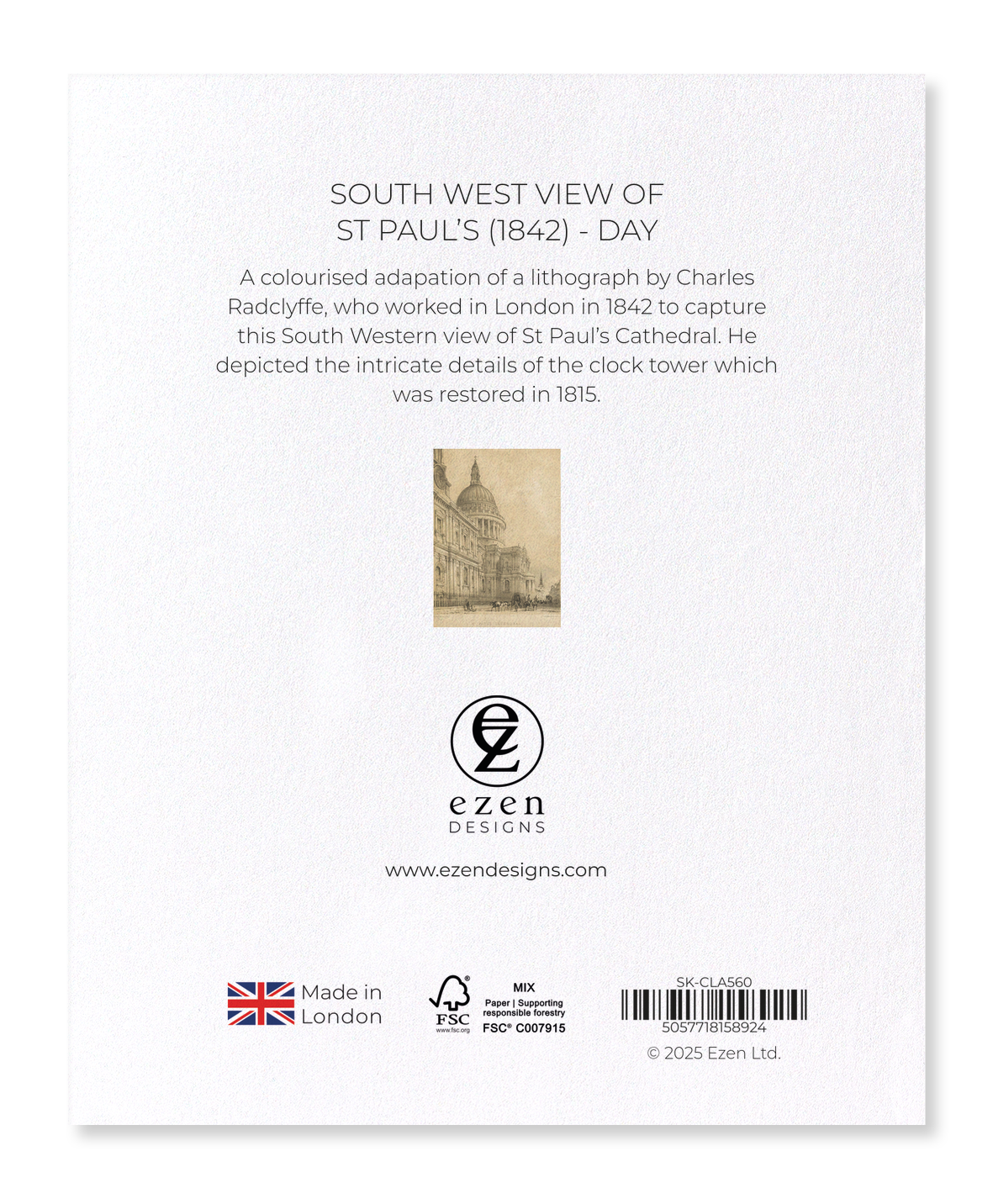 Ezen - South West View of St Paul’s (1842) - Day - Sticker Set