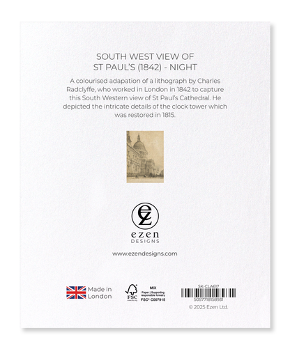 Ezen - South West View of St Paul’s (1842) - Night - Sticker Set