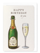 Ezen - Space Birthday Champagne - Greeting Card - Front