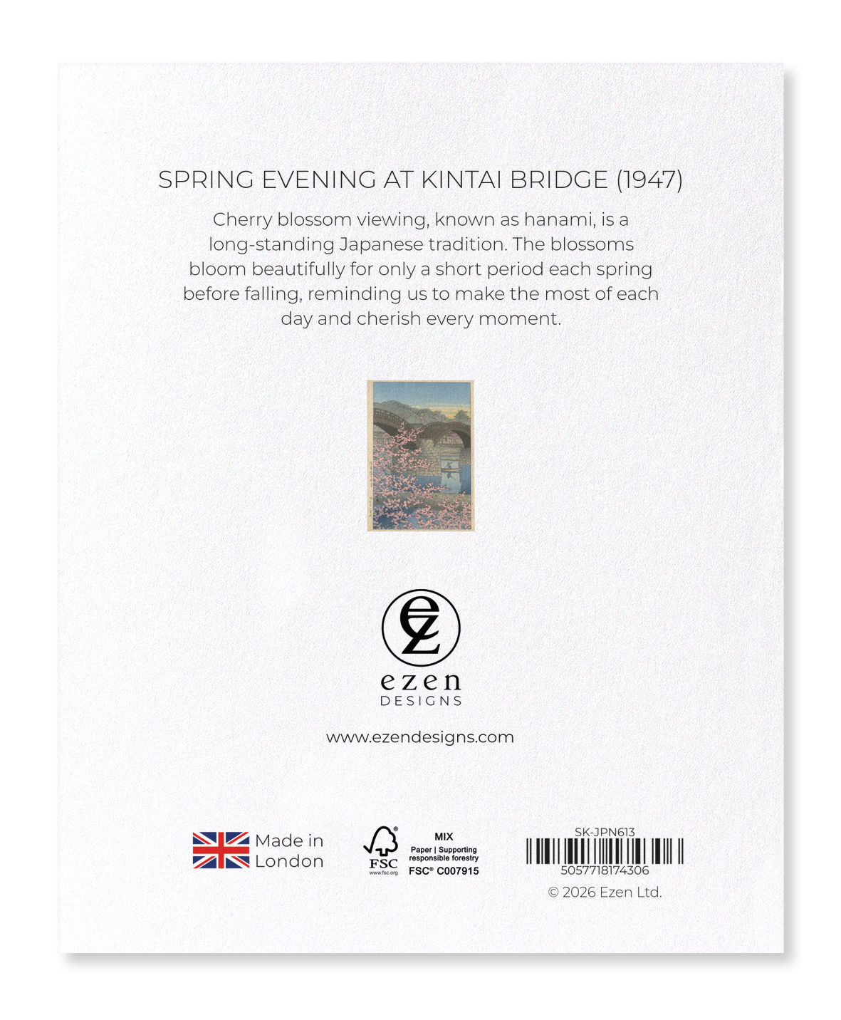 Ezen - Spring Evening at Kintai Bridge (1947) - Sticker Set