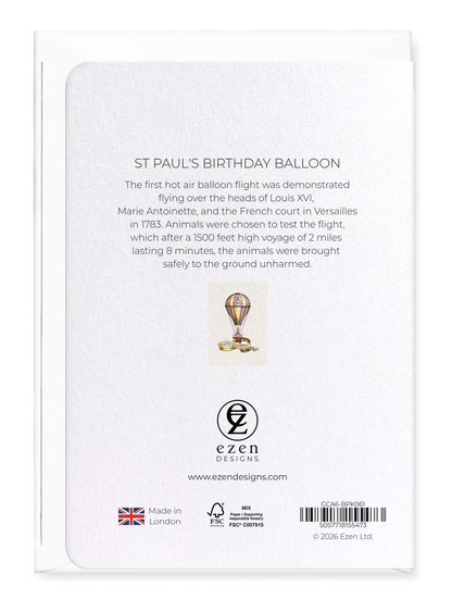 Ezen - St Paul's Birthday balloon - Greeting Card - Back