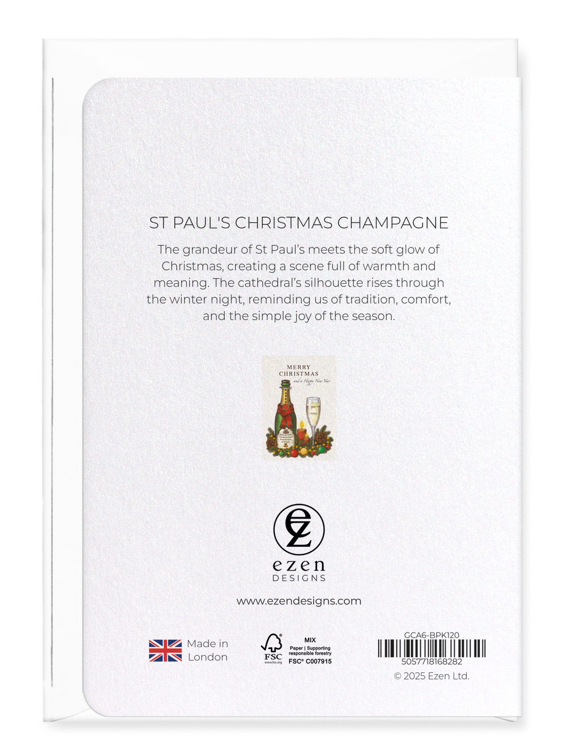 Ezen - St Paul's Christmas Champagne - Greeting Card - Back
