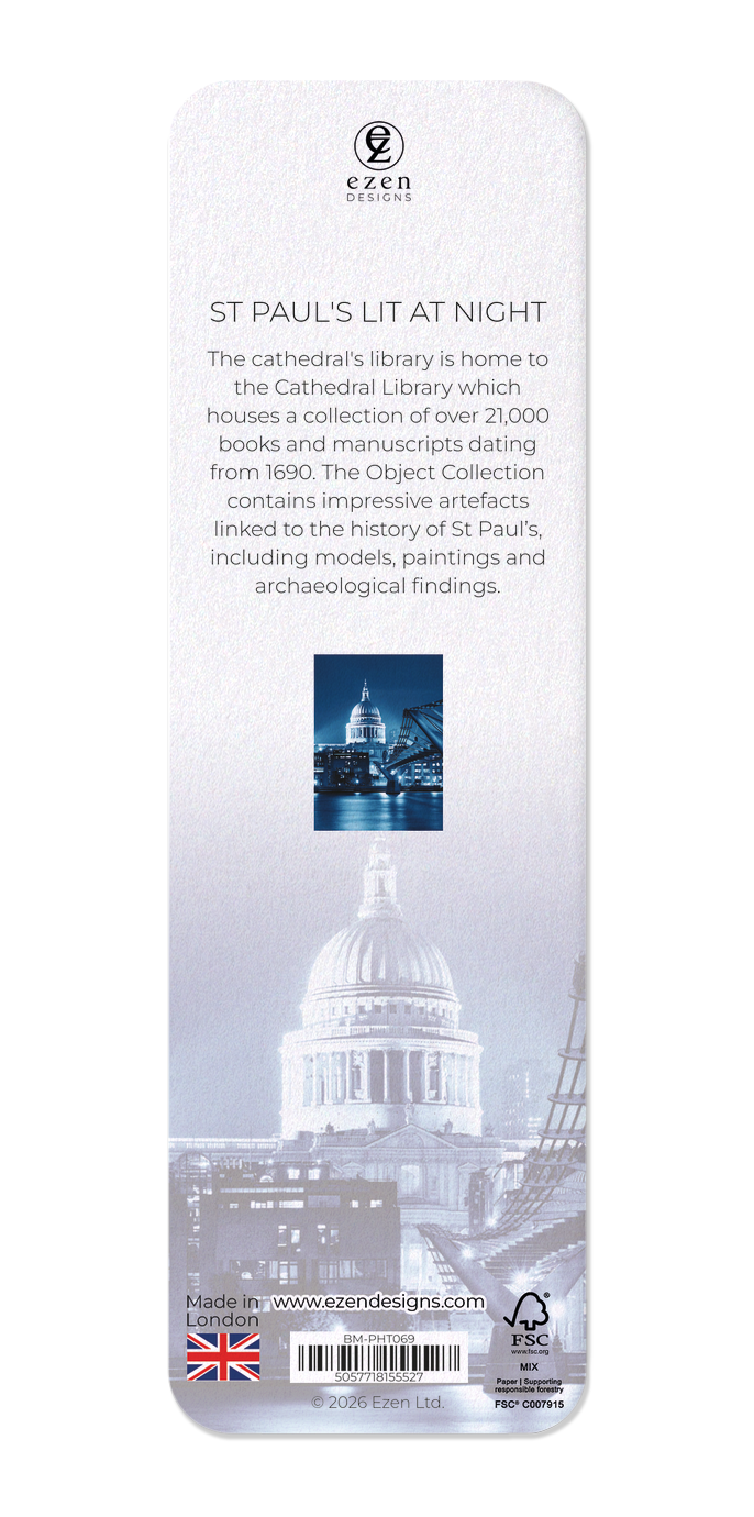 Ezen - St Paul's lit at night - Bookmark - Back