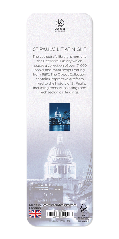 Ezen - St Paul's lit at night - Bookmark - Back