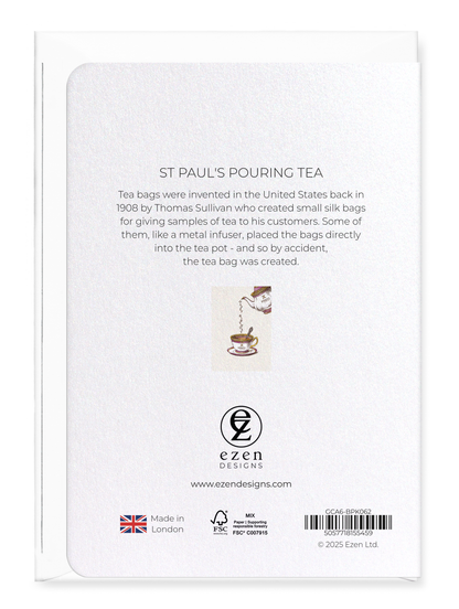 Ezen - St Paul's pouring tea - Greeting Card - Back