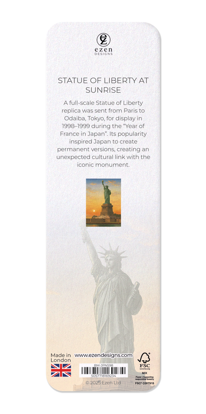 Ezen - Statue of Liberty at Sunrise - Bookmark - Back