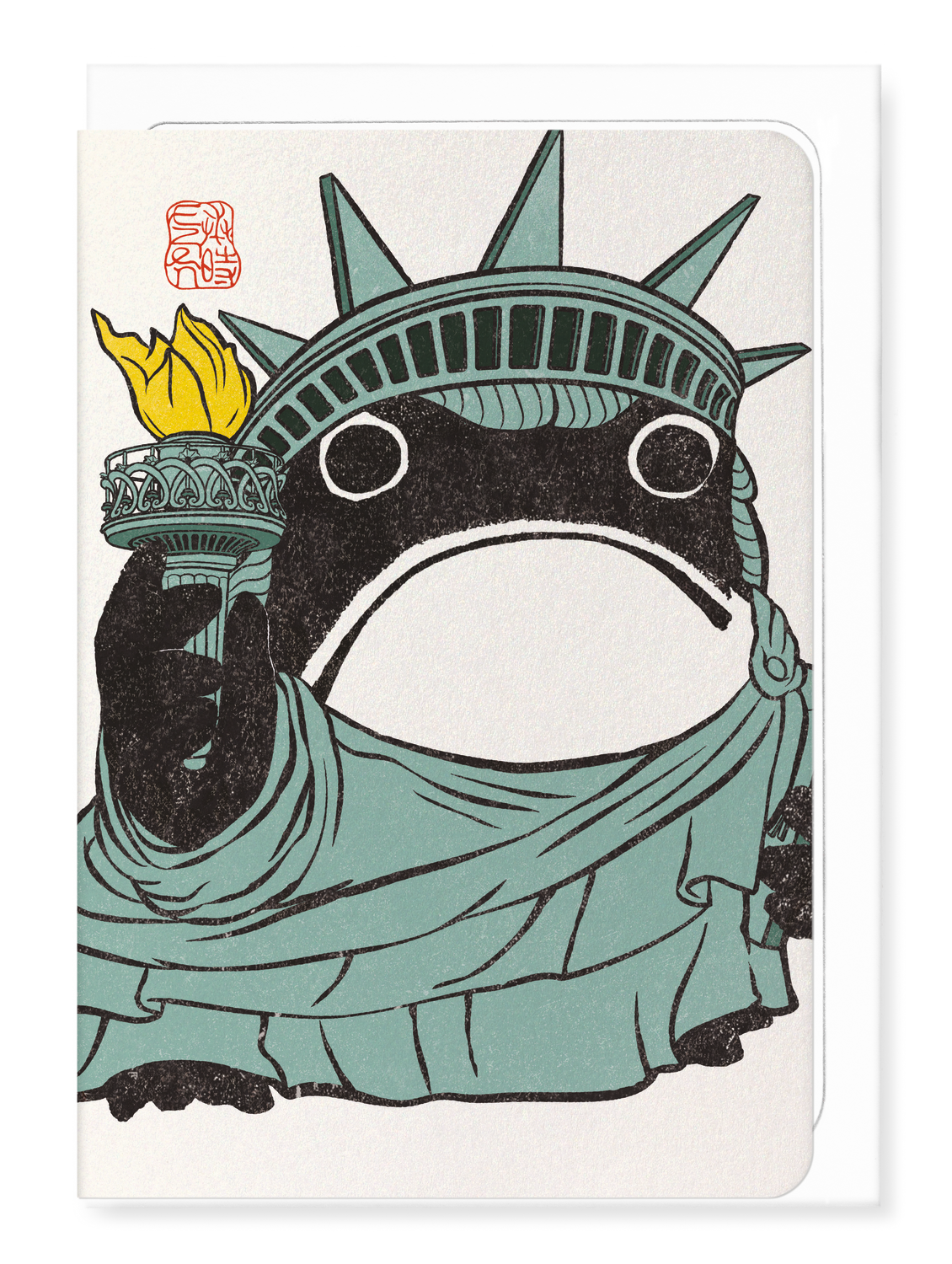 Ezen - Statue of Liberty Ezen Frog - Greeting Card - Front