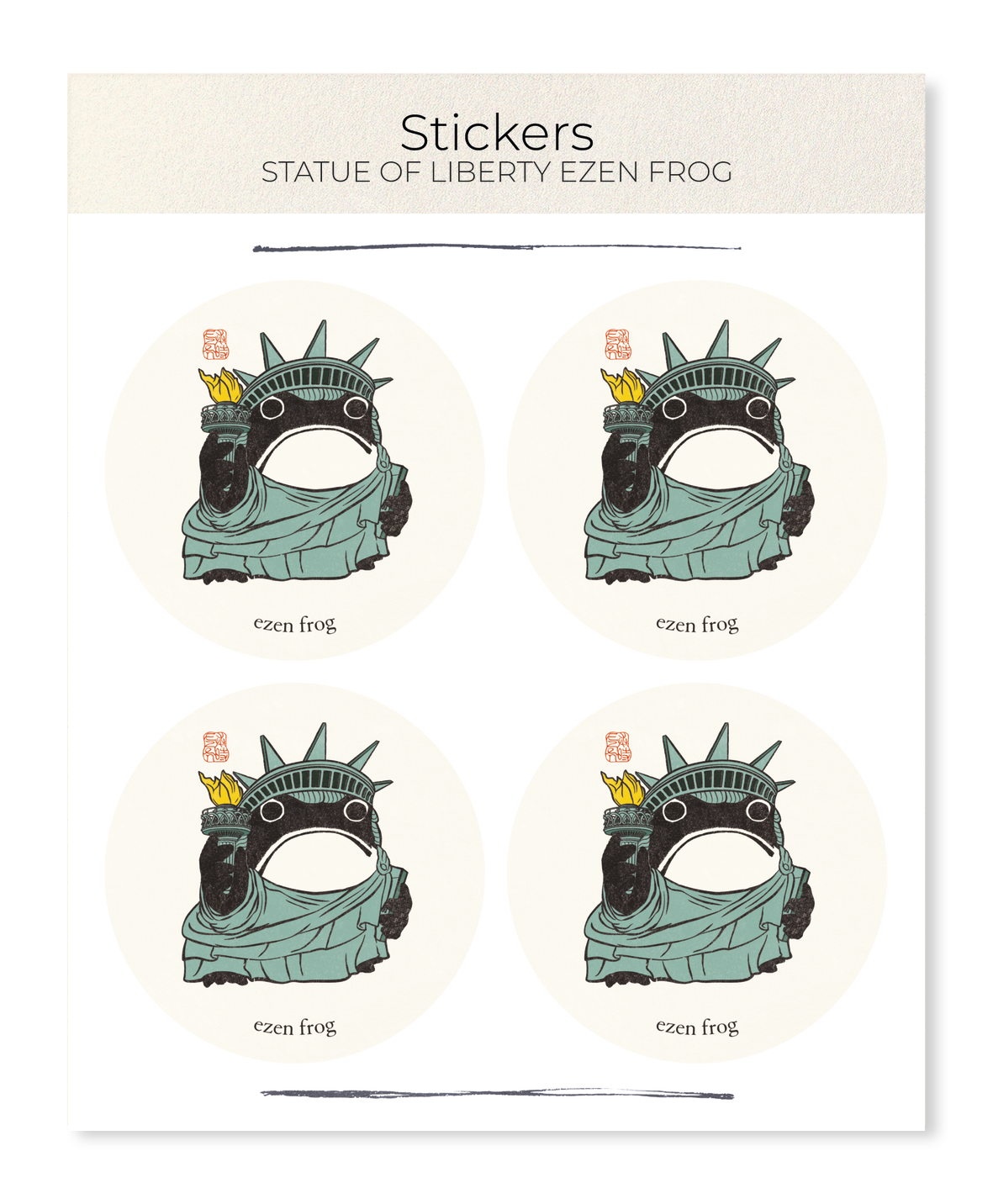 Ezen - Statue of Liberty Ezen Frog - Sticker Set