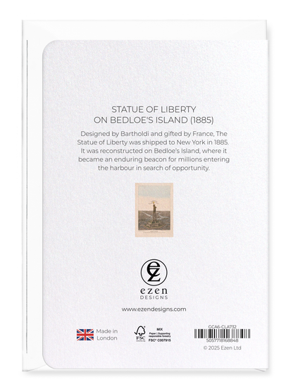 Ezen - Statue of Liberty on Bedloe's Island (1885) - Greeting Card - Back