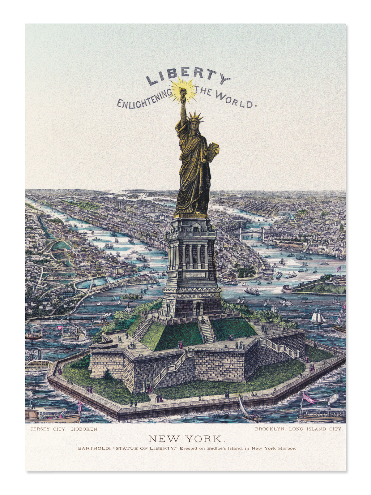 Ezen - Statue of Liberty on Bedloe's Island (1885) - Postcard - Front