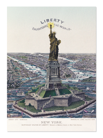 Ezen - Statue of Liberty on Bedloe's Island (1885) - Postcard - Front