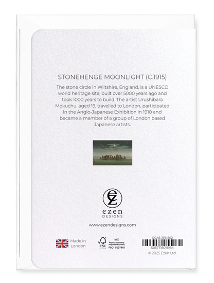 Ezen - Stonehenge Moonlight (c.1915) - Greeting Card - Back