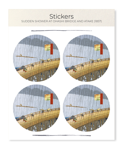 Ezen - Sudden Shower at Ohashi Bridge and Atake (1857) - Sticker Set