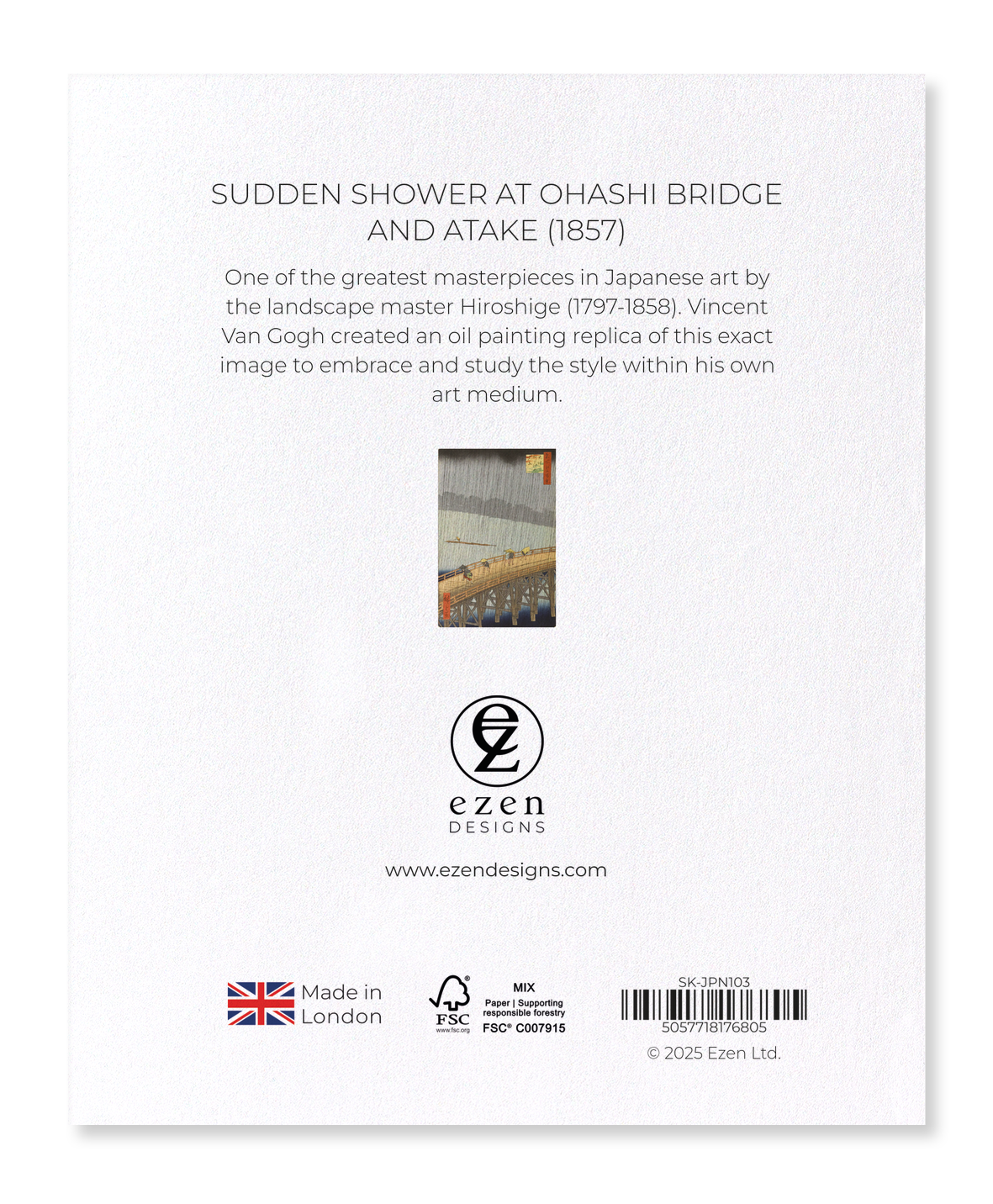 Ezen - Sudden Shower at Ohashi Bridge and Atake (1857) - Sticker Set