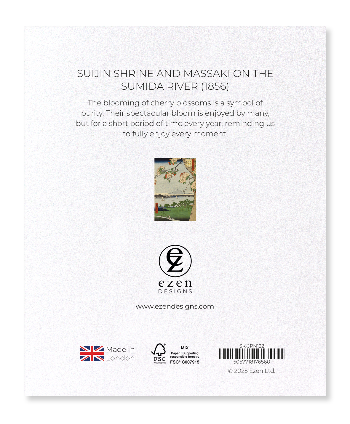 Ezen - Suijin Shrine and Massaki on the Sumida River (1856) - Sticker Set