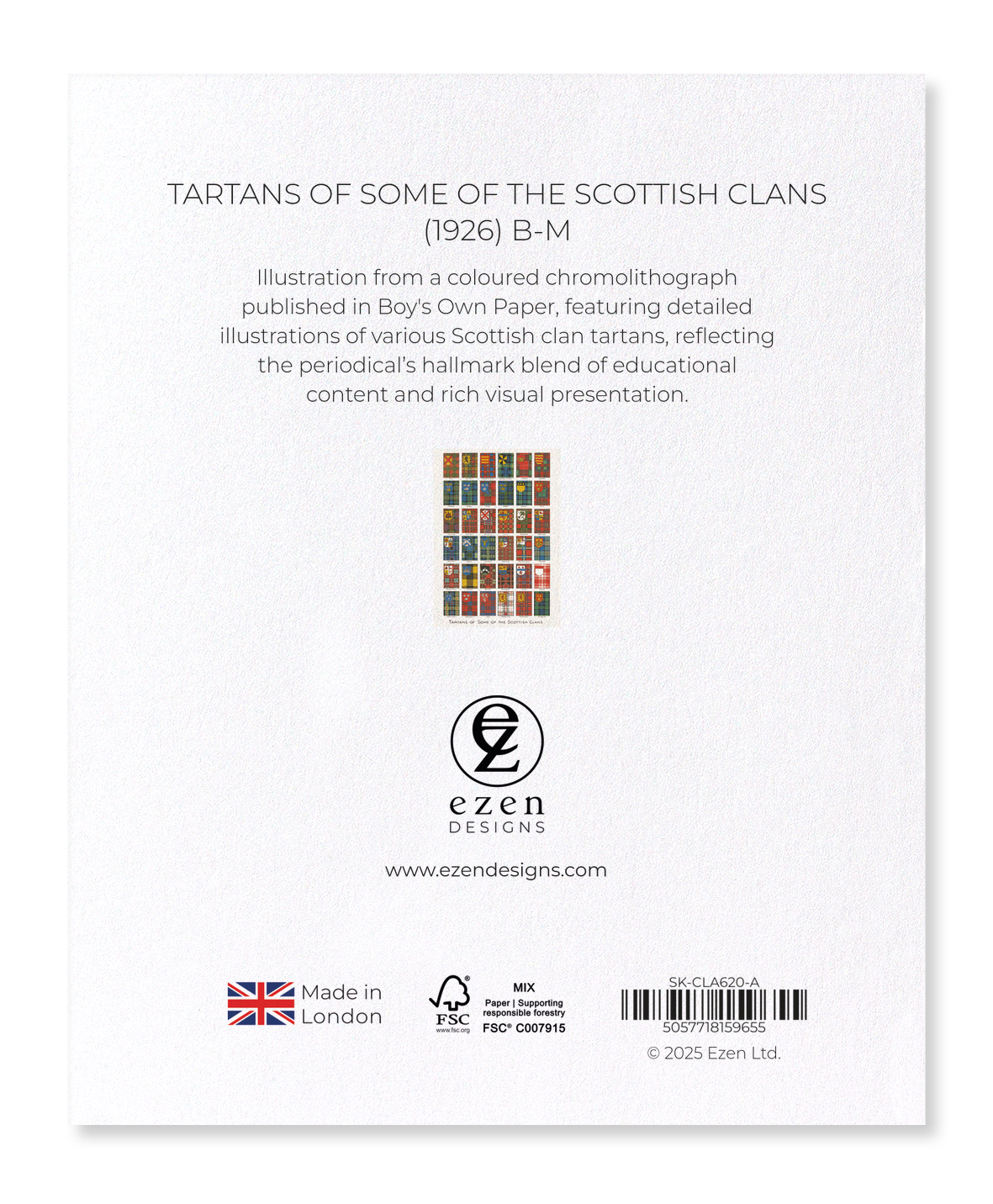 Ezen - Tartans of Some of the Scottish Clans (1926) B-M - Sticker Set
