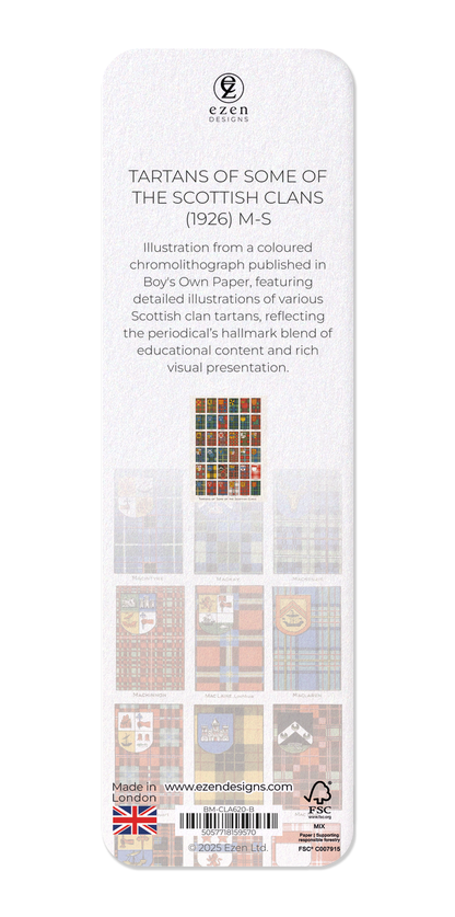 Ezen - Tartans of Some of the Scottish Clans (1926) M-S - Bookmark - Back