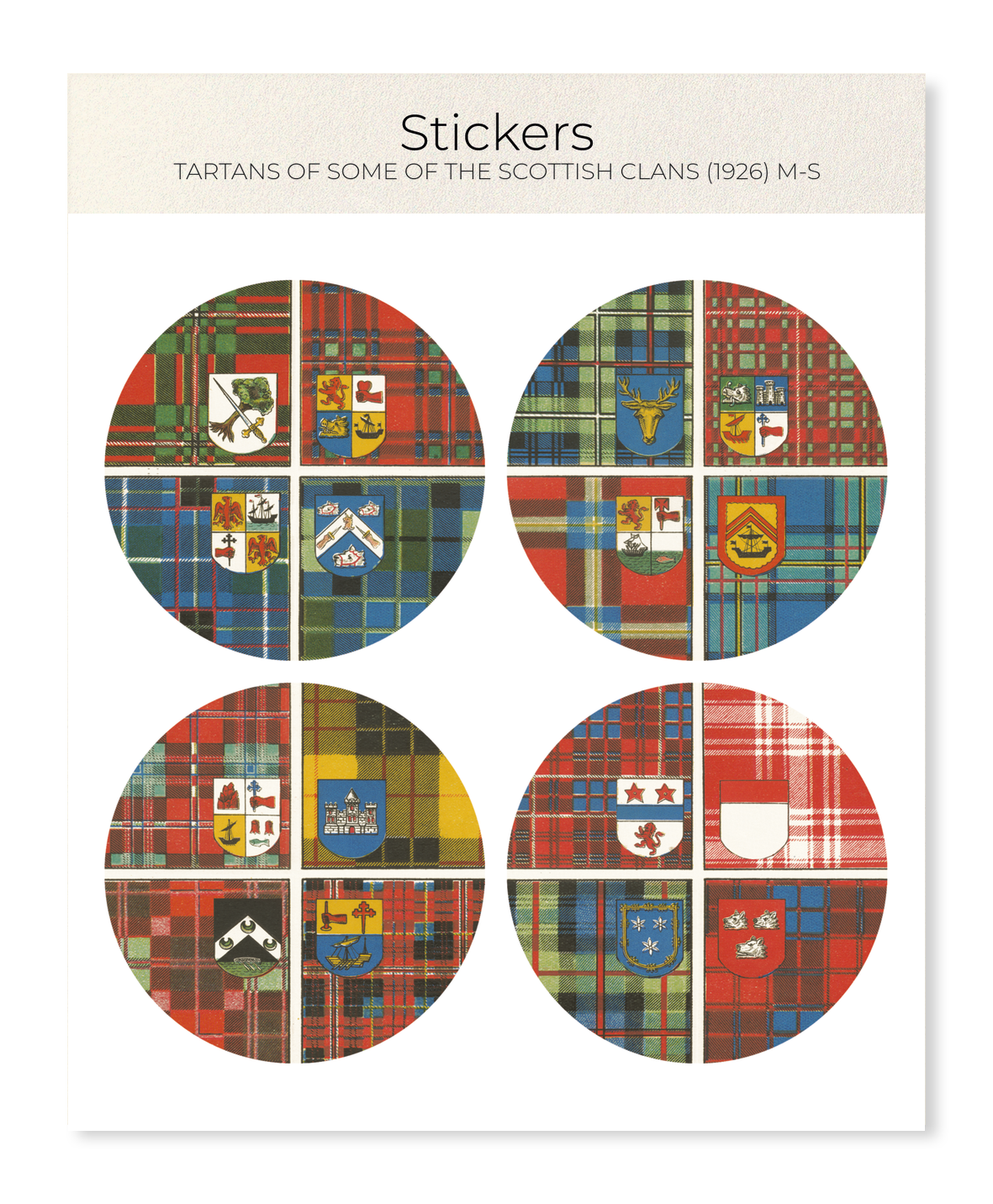 Ezen - Tartans of Some of the Scottish Clans (1926) M-S - Sticker Set