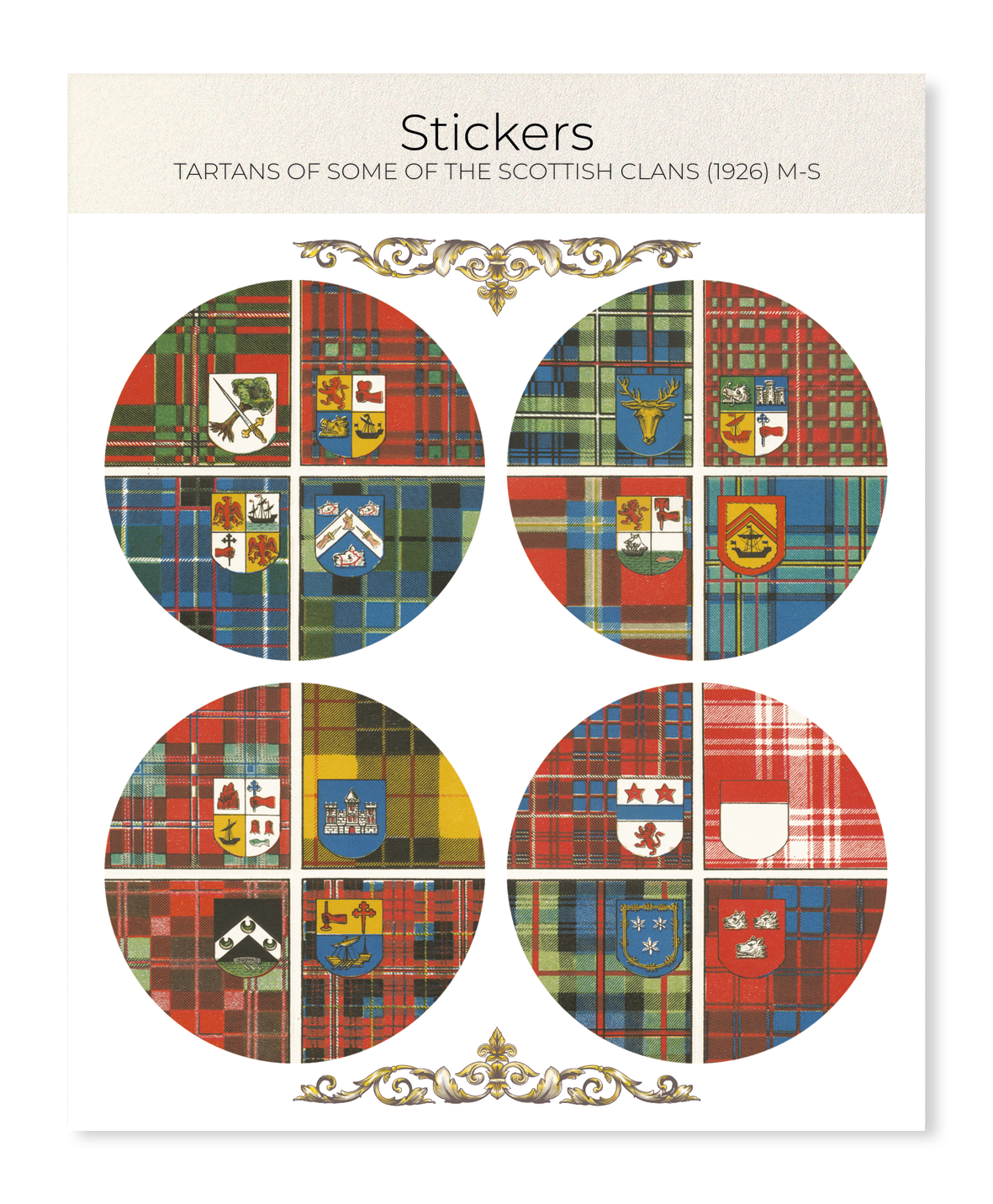 Ezen - Tartans of Some of the Scottish Clans (1926) M-S - Sticker Set