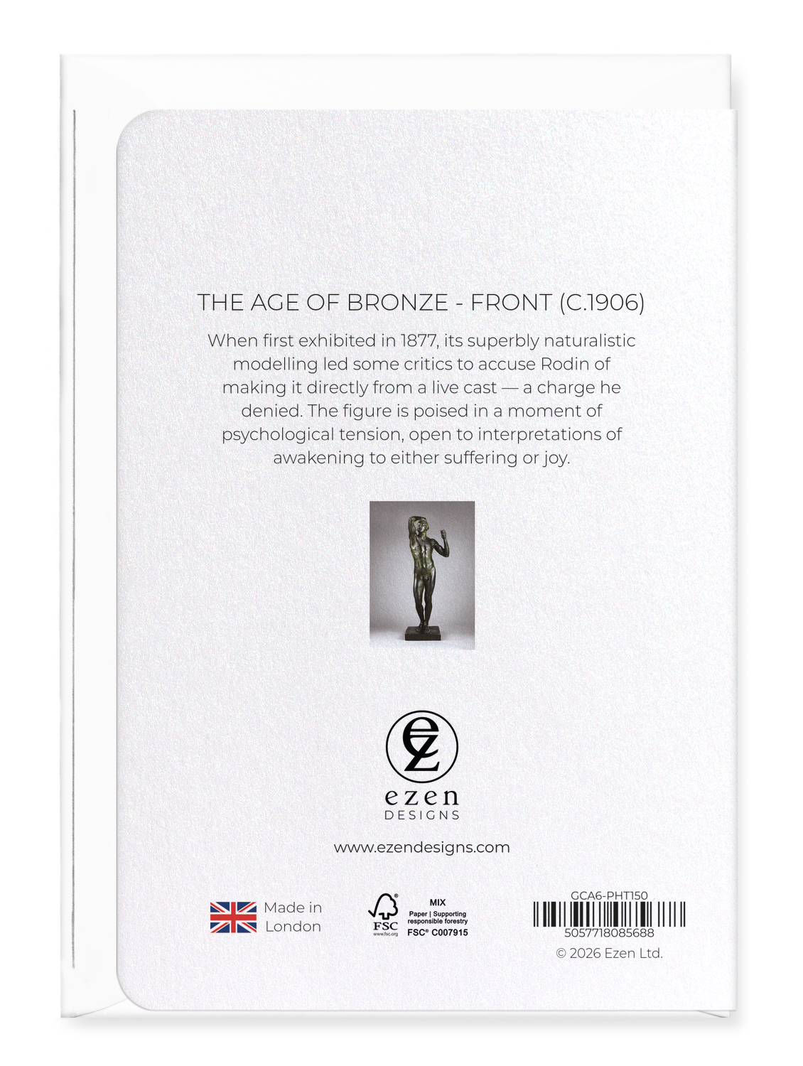 Ezen - The Age of Bronze - Front (c.1906) - Greeting Card - Back
