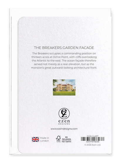 Ezen - The Breakers Garden Facade - Greeting Card - Back