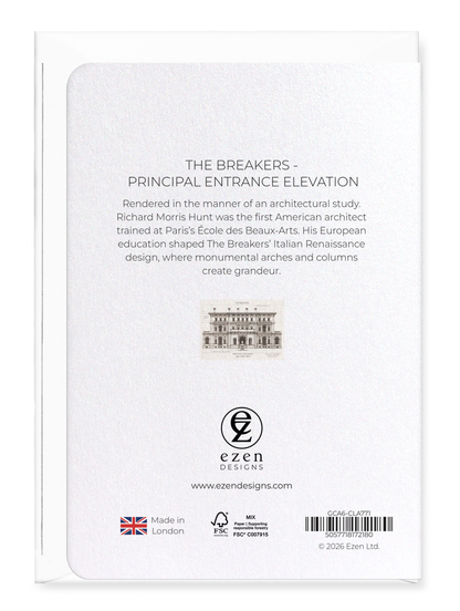 Ezen - The Breakers - Principal Entrance Elevation - Greeting Card - Back
