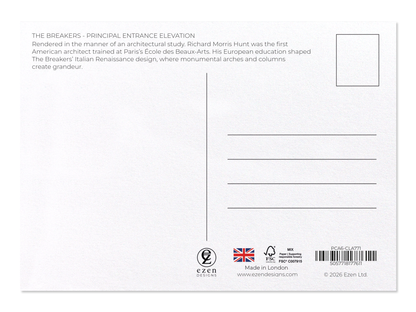 Ezen - The Breakers - Principal Entrance Elevation - Postcard - Back