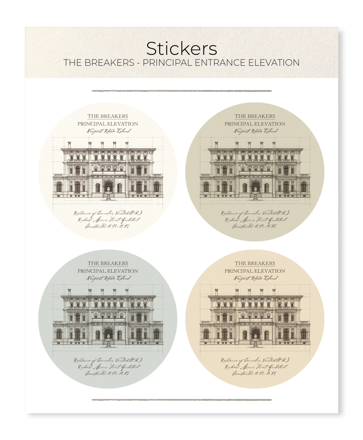 Ezen - The Breakers - Principal Entrance Elevation - Sticker Set