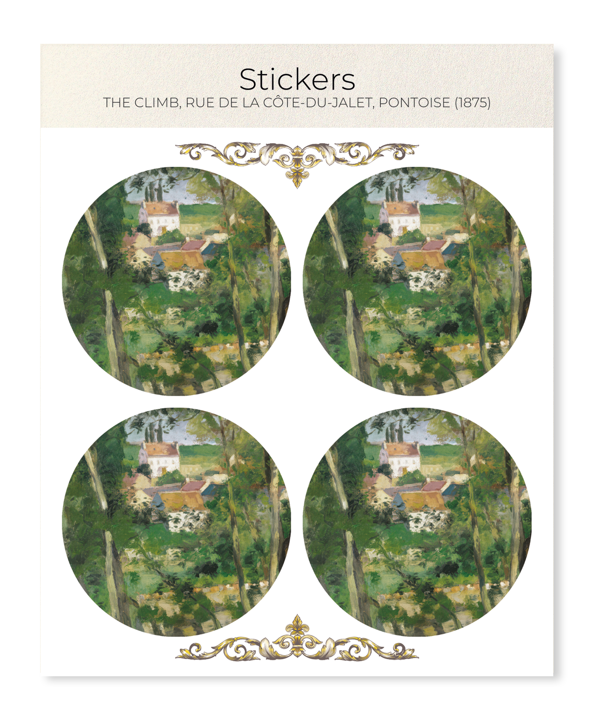 Ezen - The Climb, Rue de la Côte-du-Jalet, Pontoise (1875) - Sticker Set