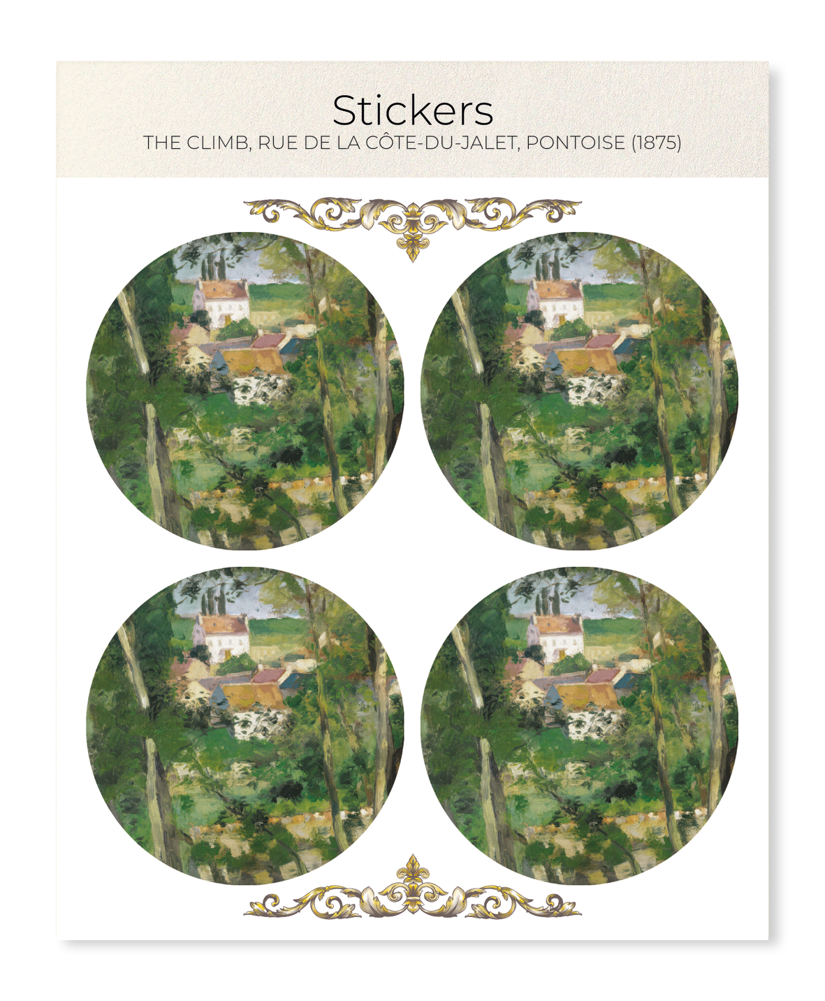 Ezen - The Climb, Rue de la Côte-du-Jalet, Pontoise (1875) - Sticker Set