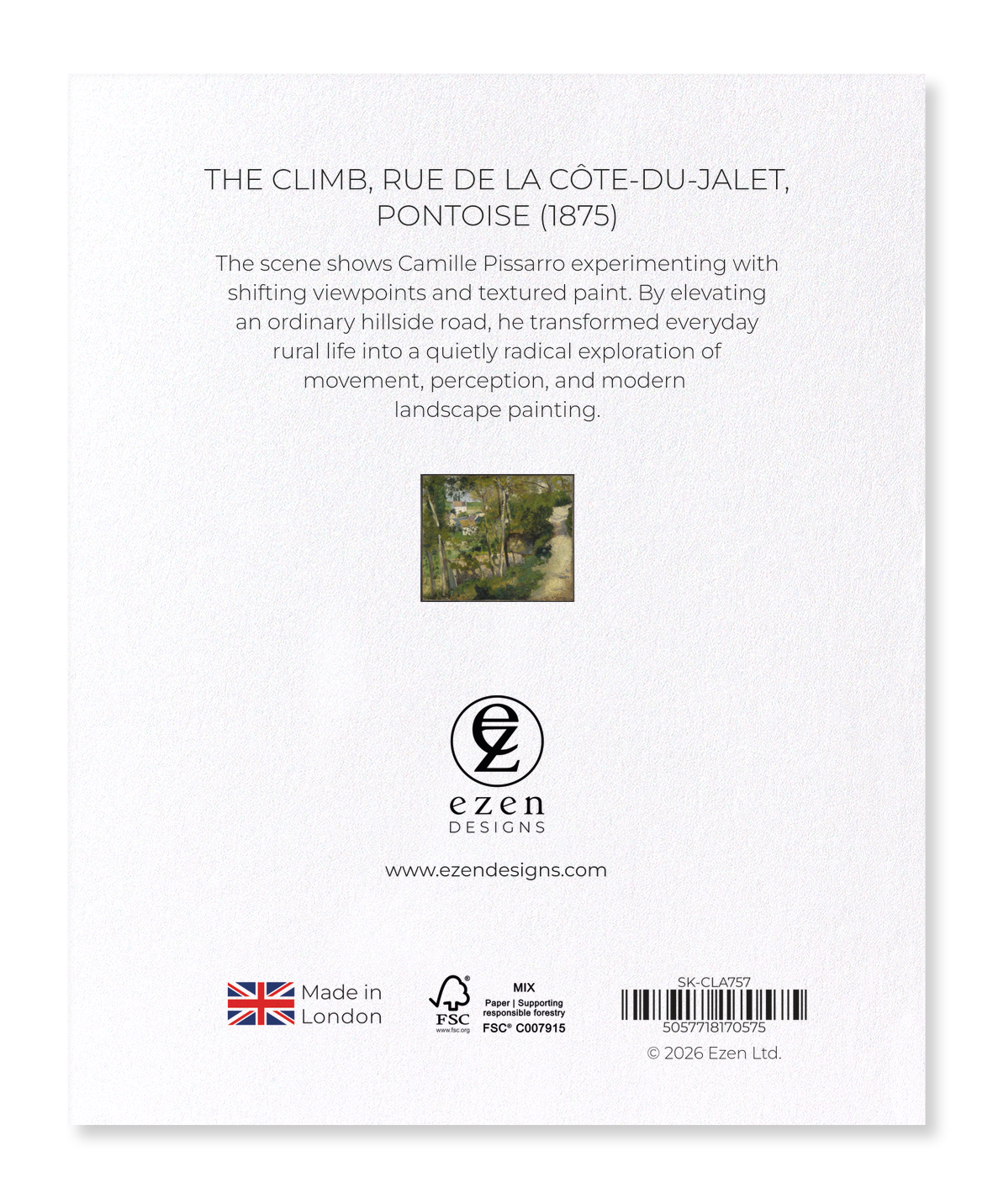 Ezen - The Climb, Rue de la Côte-du-Jalet, Pontoise (1875) - Sticker Set
