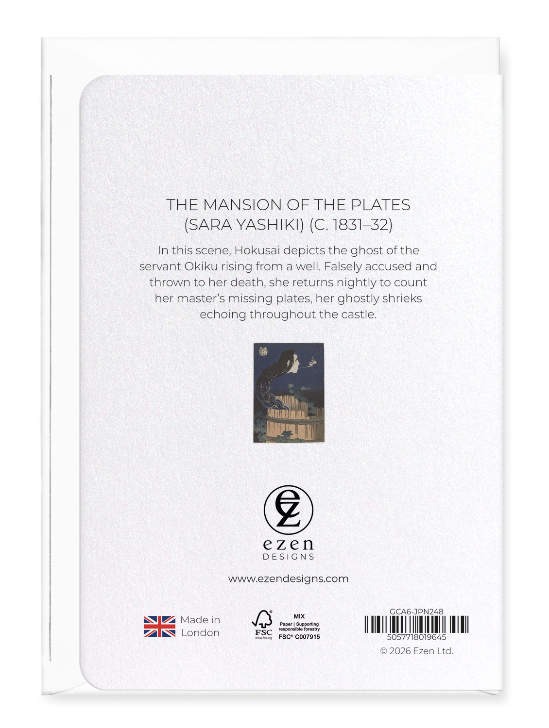 Ezen - The Mansion of the Plates (Sara yashiki) (c. 1831–32) - Greeting Card - Back