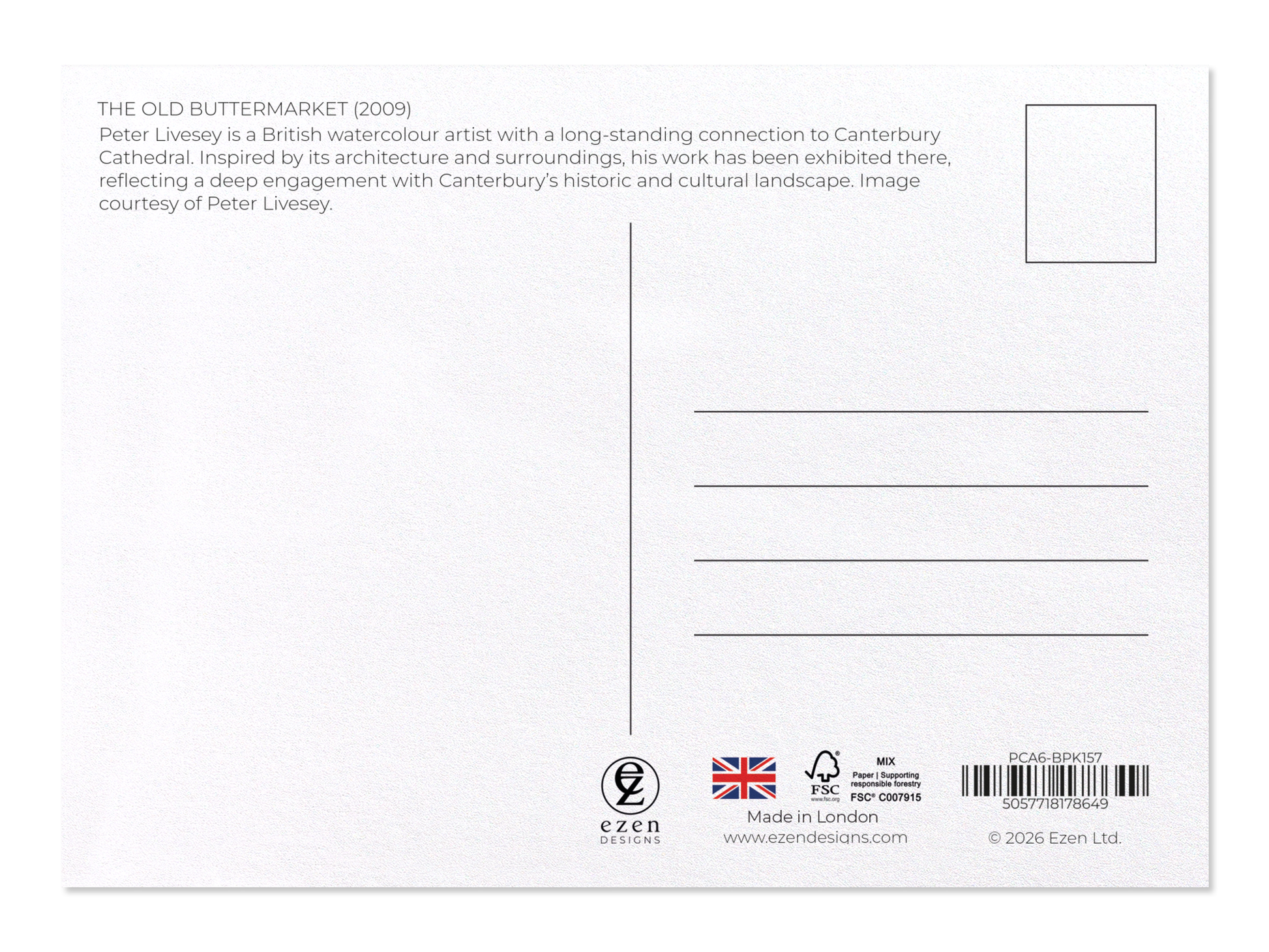 Ezen - The old Buttermarket (2009) - Postcard - Back