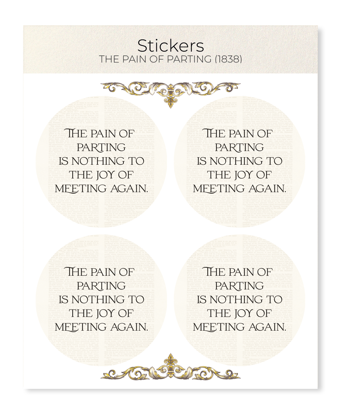 Ezen - The Pain of Parting (1838) - Sticker Set