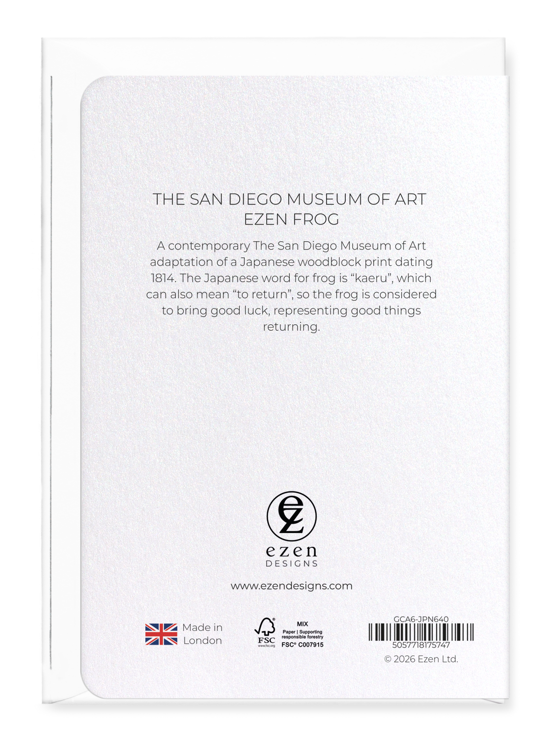 Ezen - The San Diego Museum of Art Ezen Frog - Greeting Card - Back