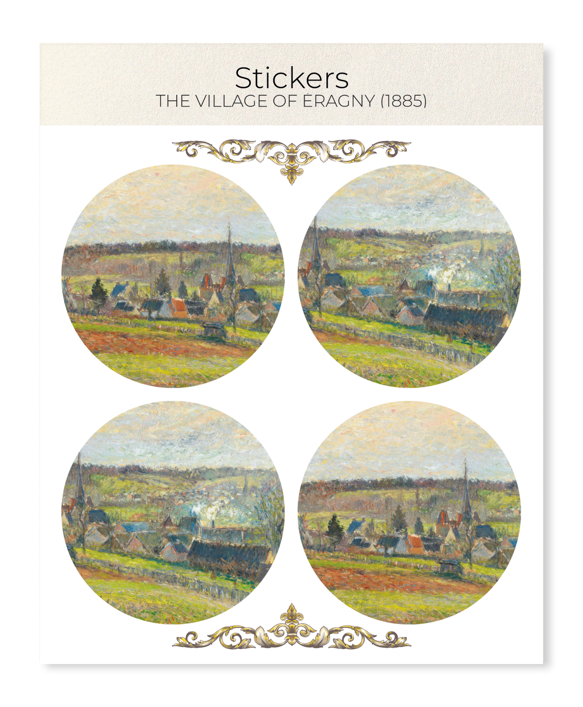 Ezen - The Village of Éragny (1885) - Sticker Set