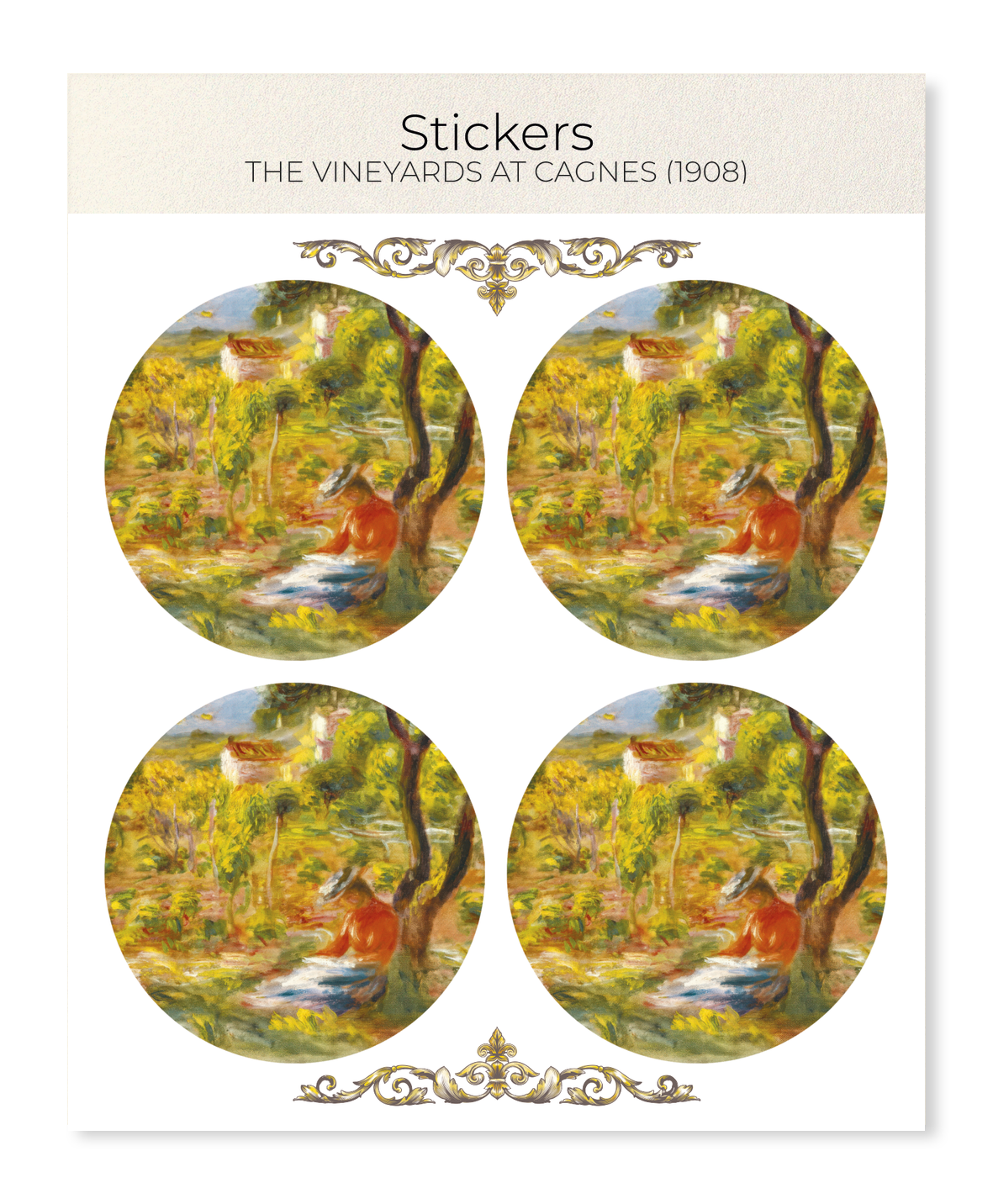 Ezen - The Vineyards at Cagnes (1908) - Sticker Set