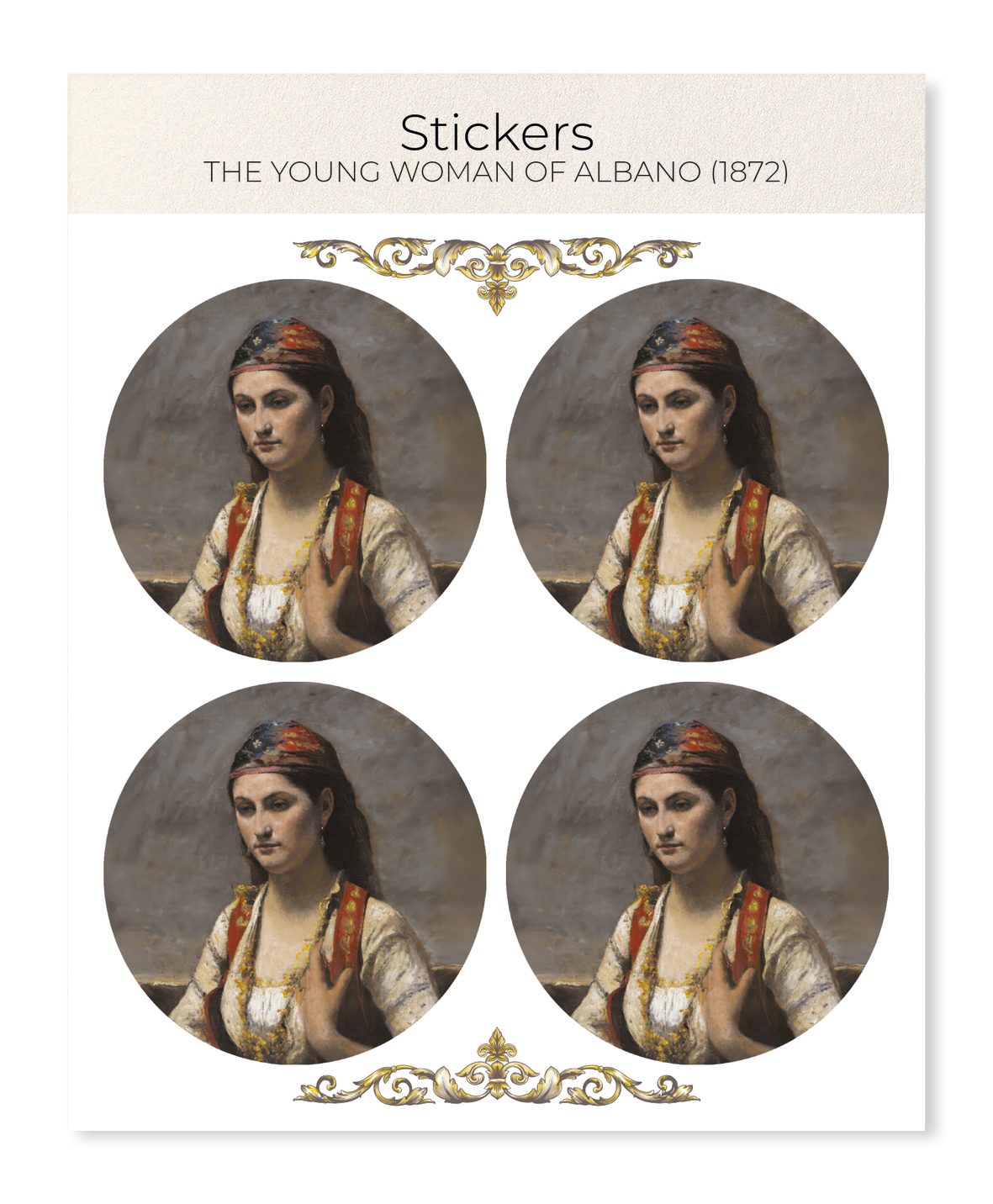 Ezen - The Young Woman of Albano (1872) - Sticker Set