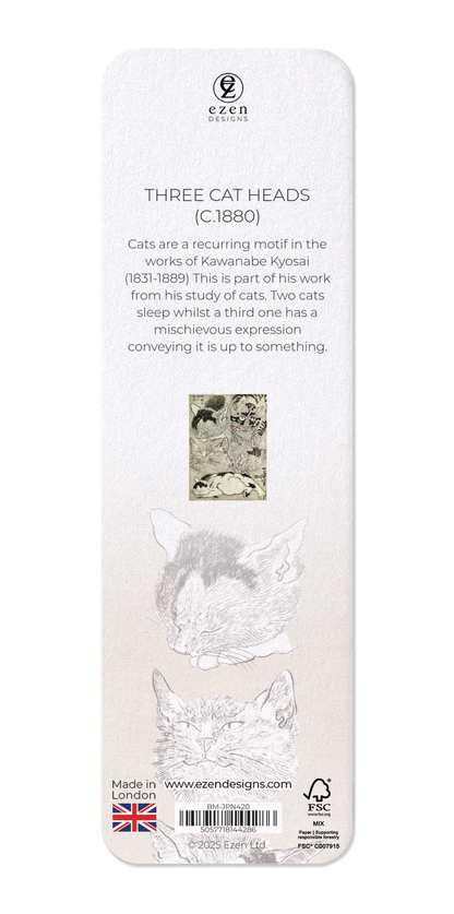 Ezen - Three Cat Heads (c.1880) - Bookmark - Back