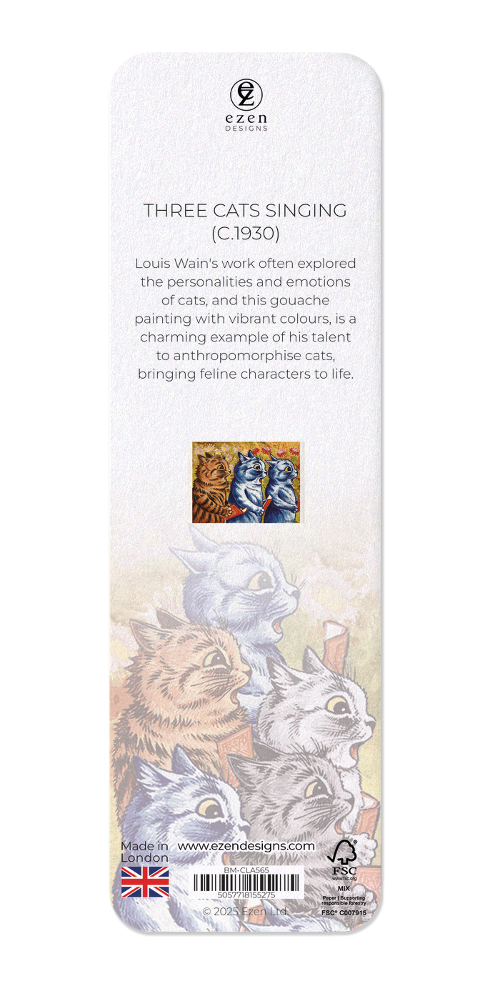 Ezen - Three Cats Singing (C.1930) - Bookmark - Back