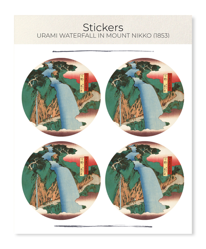 Ezen - Urami Waterfall in Mount Nikko (1853) - Sticker Set