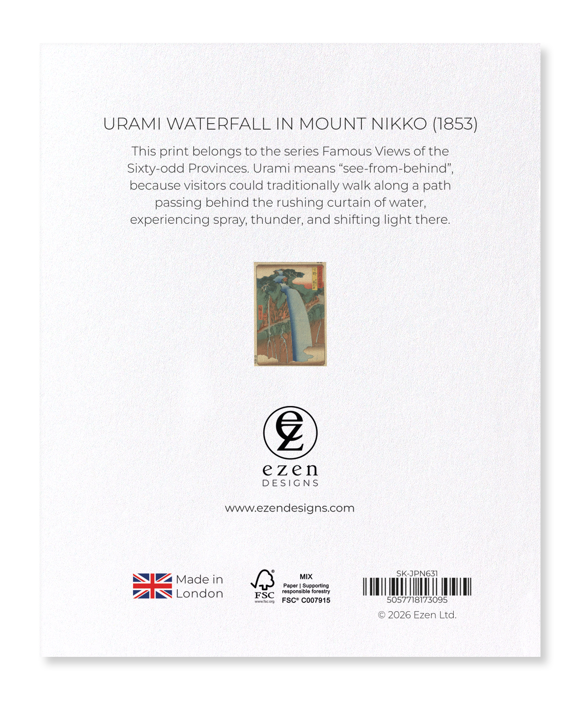 Ezen - Urami Waterfall in Mount Nikko (1853) - Sticker Set
